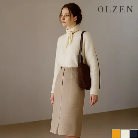 [올젠] 여성 알파카 혼방 라운드 니트 (ZLC4ER1101)