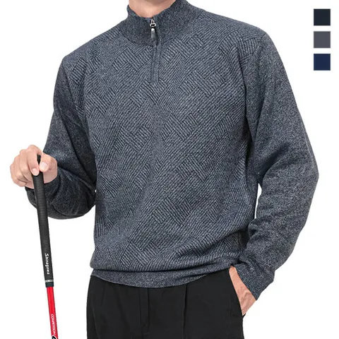 [BFL] 남성 보아털 방풍 니트 반집업 티셔츠 Model No_CB4091