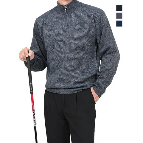 [제로골프]남성 보아털 방풍 니트 반집업 티셔츠 Model No_CB4091