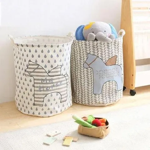 [라일리] Rly (SM)(업체배송) 북유럽 목마 패브릭 바구니