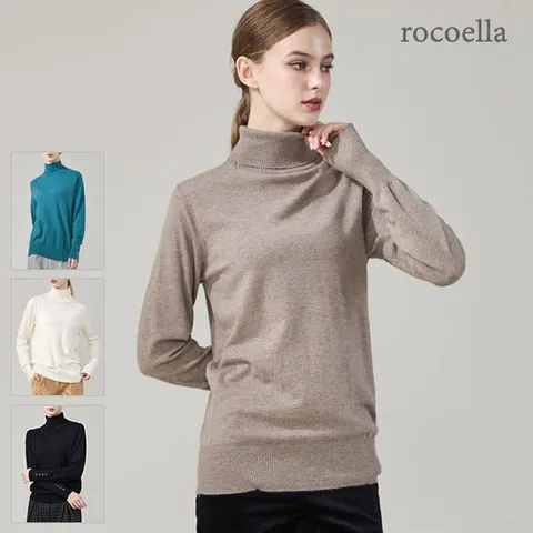 로코엘라 카인 터치업 터틀넥 여성 니트 풀오버