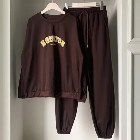 여성 레터링 긴팔 조거팬츠 트레이닝 세트 (5color)