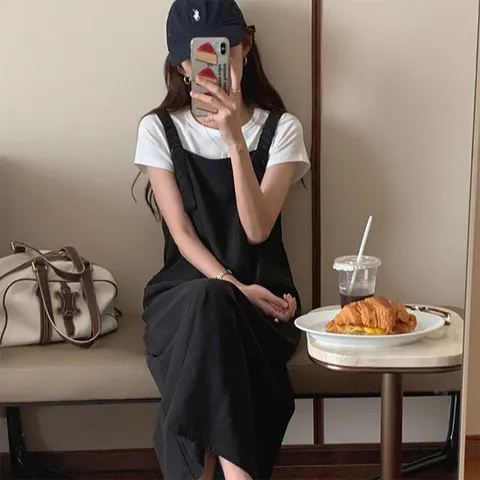 제주 한달살기 편안 밴딩 끈나시 롱원피스