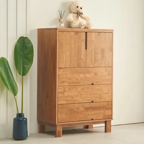 (착불)우아미가구 소우치 고무나무 원목 도어형 5단서랍장 800