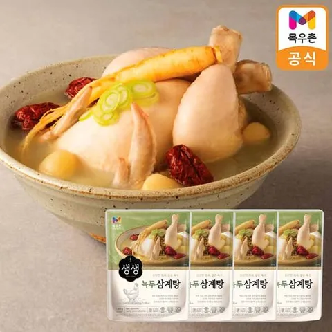 목우촌 생생 녹두삼계탕 1kg x 4개