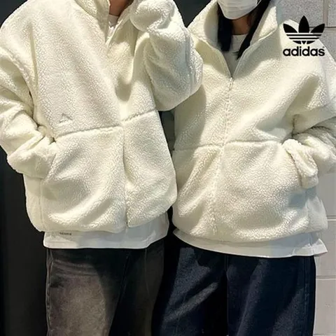 아디다스 머스트해브 스몰 로고 루즈 핏 BOA 뽀글이 재킷 JG8508