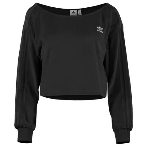 아디다스 여성 오프숄더 스웨터 크롭 긴팔 티셔츠 H18840