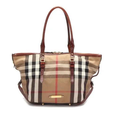 버버리 세컨드 핸드 하우스 체크 토트 백