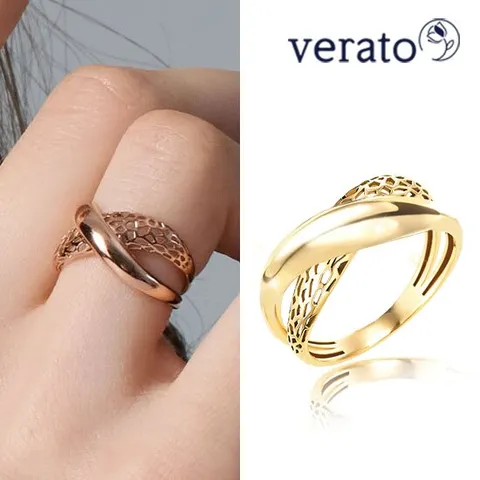 베라토 18K 볼륨 크로스 반지