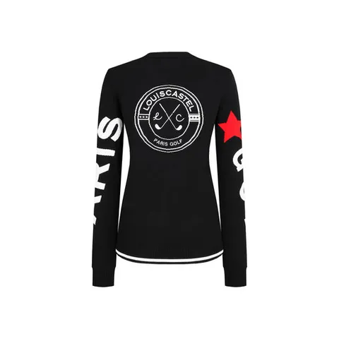 루이까스텔 여성 루이까스텔 골프클럽 엠블럼 라운드 니트