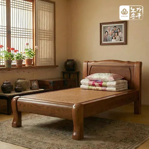 노송가구 난이 헤링본 황토볼 흙침대 싱글(S)