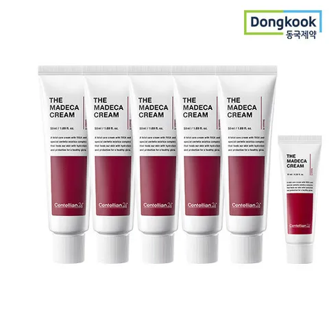 동국제약 센텔리안24 더마데카크림 50ml 5개+15ml 1개 피부노화개선 주름 보습 흡수 진정 탄력 리프팅 기미 모공 항산화 콜라겐 엘라스틴 병풀 더마케어 TECA 안티에이징
