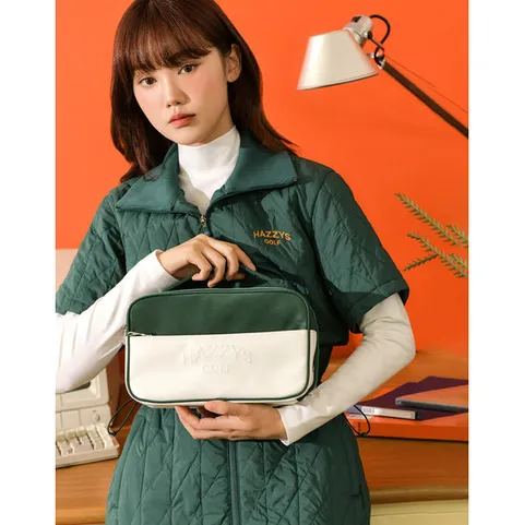 헤지스 골프 24FW 가격인하블랙 남녀공용 컬러배색 파우치 HUBA4F904E3