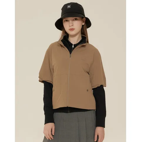 헤지스 골프 여성 24FW 품절임박베이지 여성 숏기장 3 in 1 바람막이 HWJU4C615I3