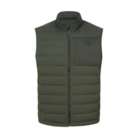 헤지스 골프 24FW 카키 남성 구스다운 경량 베스트 HUJU4D920K3