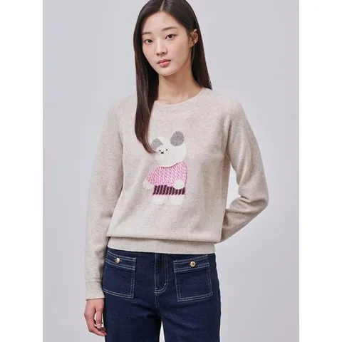 [빈폴레이디스] 댕포리 원포인트 풀오버  베이지 (BF4X51C10A)