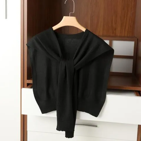 [체리캣] 무지 니트 페이크 가디건 어깨 숄