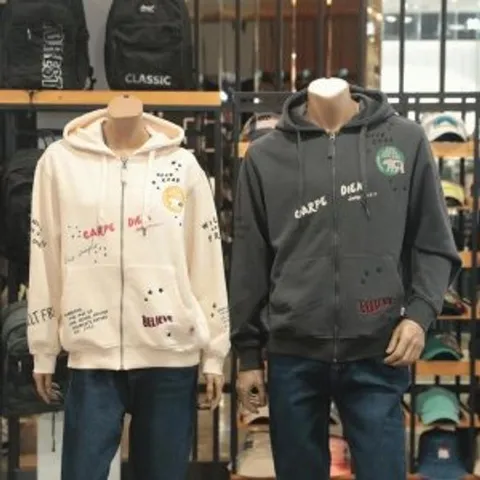 [ 롯데백화점 ][지프]공용 레터링 프린트 자수 후드집업 (JM3TZU032)