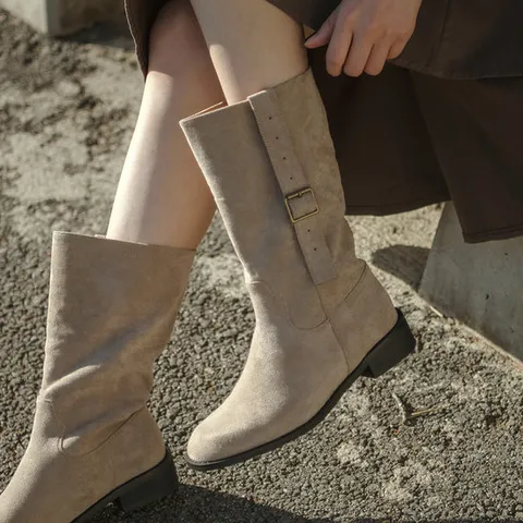 [SOVO] 폰테 스웨이드 단화 부츠 3cm