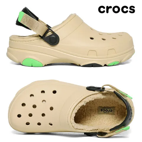 크록스 털실내화 올터레인 라인드 클로그 세서미 207936-0HY