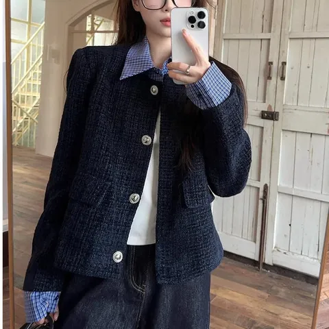 *특가_바로발송*[랄라모션] 퀄팅 체크카라 자켓(llm0203)