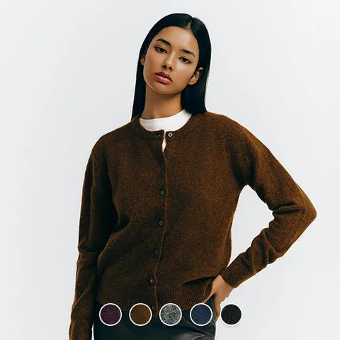 [지오다노/본사] 354914 여 12GG 울 크루넥 가디건