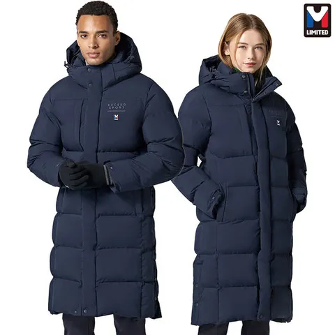 엠리밋 남자 여자 겨울 방풍 방한 히트엠 롱패딩 벤치코트 네이