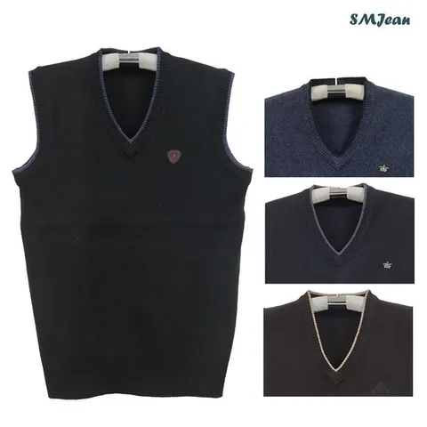 SMJ1455 남자 울혼방 브이넥 니트 조끼 남자 니트 베스트 겨울