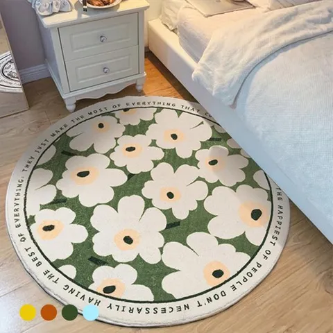 [무케] 포유렐라_포유매트 북유럽 데이지 원형러그 80cm