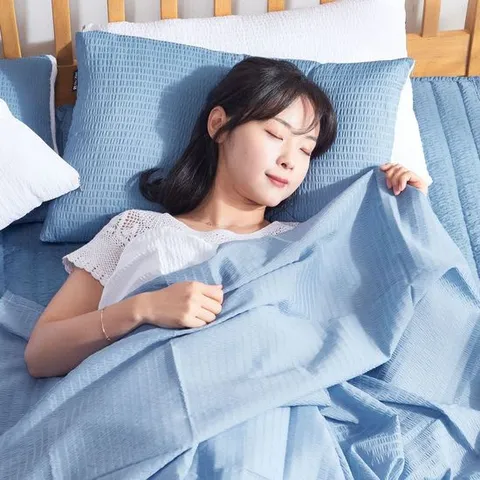 얇은이불 시어서커 홑이불 블루 S SS 얇은 홑겹이불 여름 침구