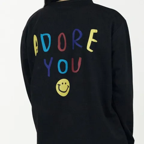 스마일 레터링 긴팔 맨투맨+긴바지 상하세트