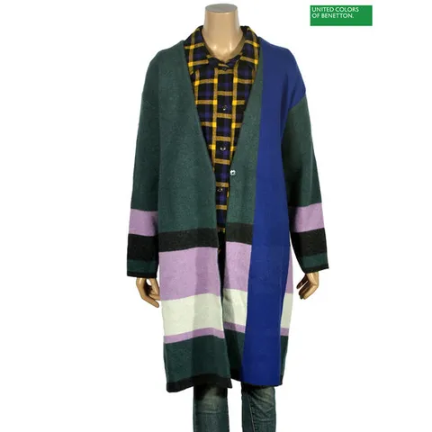 베네통 라쿤 롱 니트 가디건 BAKC70361_GN