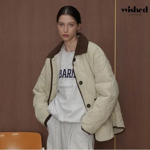 [위시드] 버튼업 퀄팅 점퍼 (WIBDJP002)