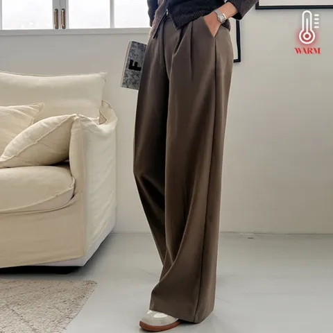 [피핀] 710223 와이드 기모 슬랙스팬츠