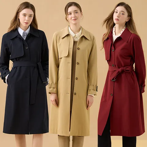 리베레츠 벨티드롱트렌치코트