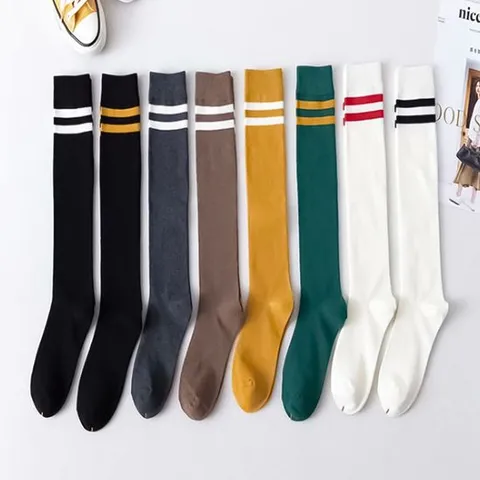 반스타킹 두줄니삭스 롱 종아리 무릎 양말