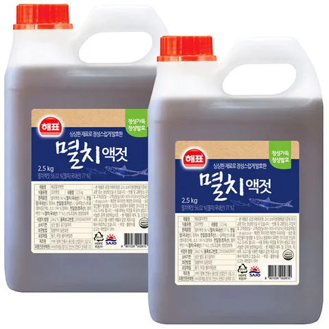 해표 멸치액젓 2.5kg 2개