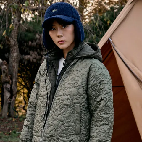 라코스테 공식 여성 플라워 퀼팅 자켓 BF7385-54N BMY