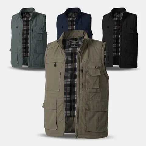 [아즈바이]남자 겨울 기모 낚시 등산 집업 조끼 WV20B 작업복