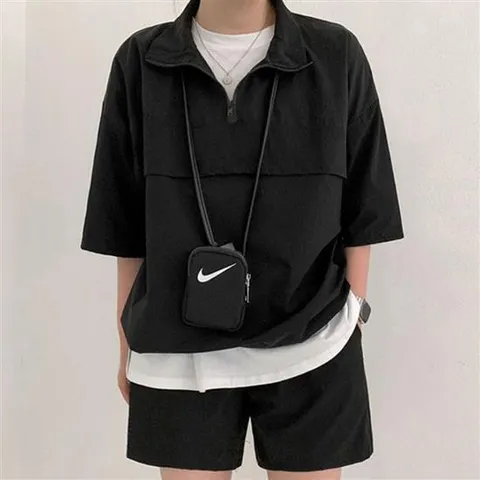 반팔 아노락 반집업 허리밴딩 여름 트레이닝복