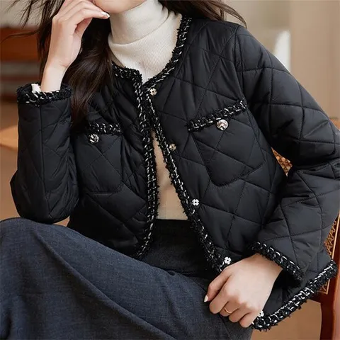 [아리엘스타일]겨울아우터 패딩트위드자켓 페루언트위드자켓