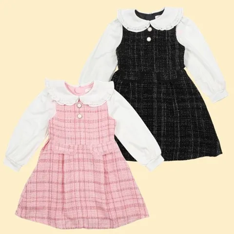 [ 롯데백화점 ][로엠걸즈(아동)]트위드 레이어드 원피스RGOW2481P