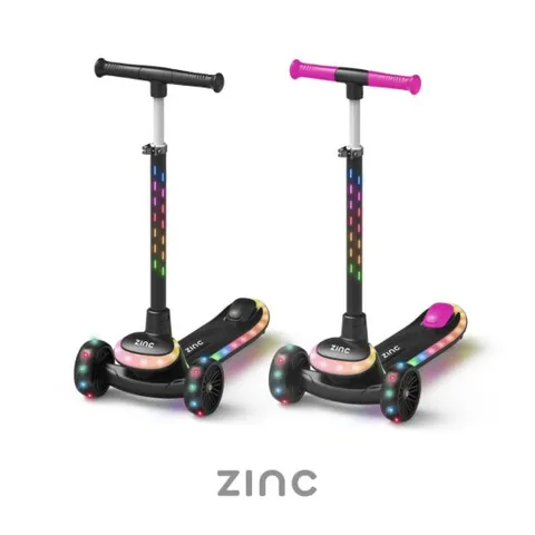 징크 LED 썬샤인 어린이 발광 킥보드 유아 초등학생 씽씽카