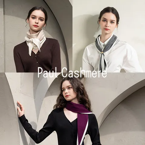 [ 롯데백화점 ][폴뮤지엄] 퓨어 캐시미어 100 니트 숄 머플러 PMFC-3308