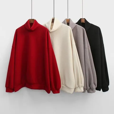 빅사이즈여성의류  E856L 루즈핏스판폴라티셔츠 IL 여자 큰옷