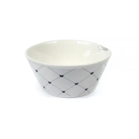 도자기 대접 세트 4p 체크하트 식기 그릇 국그릇 탕기