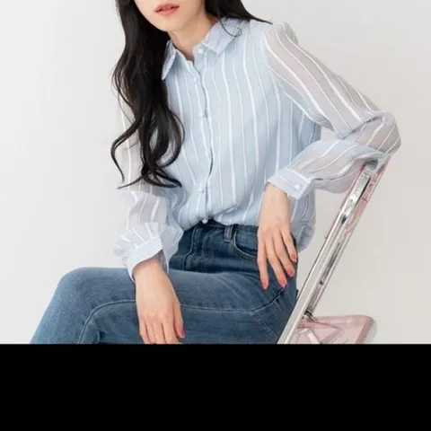 큐트 셔츠 단추 DJJ8523 블라우스