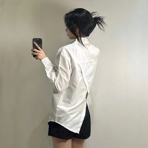 여성 언발 뒷트임 투웨이 긴팔 남방 셔츠 난방 2color