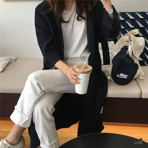 여성스러운 데일리 로브 2컬러 롱셔츠 자켓