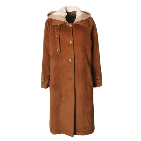 [ 롯데백화점 ][막스까르띠지오]니트후드탈착울코트DM234CL03X